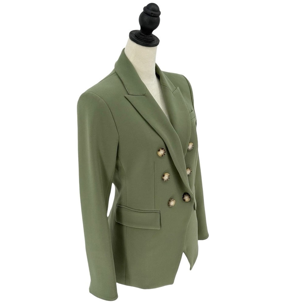 Veronica Beard Miller Dickey Jacket Stone Army Green Classic Blazer Size 8 - Picture 9 of 16